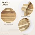 thumbnail image 4 of Round Acacia Wood Serving Tray, 14.96 x 13.39 in Rustic Kitchen Charcuterie Board, Cheese Board with Handles, Pizza & Snack Platter Decorative Coffee Table Platter, Home Decor Accent, 4 of 6