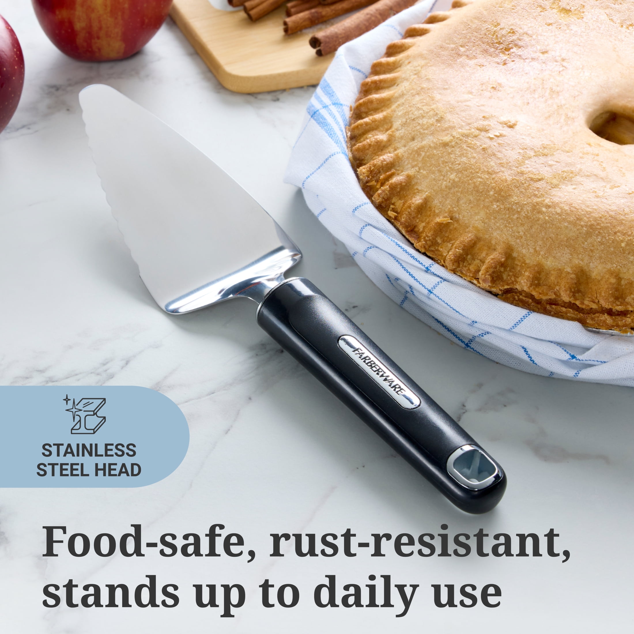 Farberware Professional Stainless Steel Pie Server with Black Handle