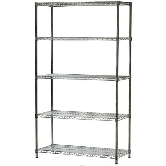 Shelving Inc. 21"d x 42"w x 96"h Chrome Wire Shelving with 5 Shelves