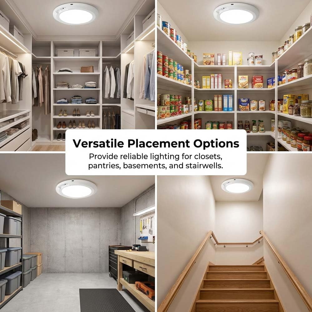 Rechargeable Motion Sensor Ceiling Light with Remote, 3 Color Temperatures Wireless Ceiling Light, Magnetic Battery Operated Ceiling Light for Closet Hallway Stairs Garage (1)