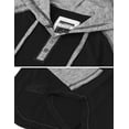 thumbnail image 4 of ZIMEGO Men's Long Sleeve Raglan Henley Hoodie Round Bottom Semi Longline T-Shirt, 4 of 4