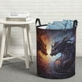 thumbnail image 6 of Fuzoiu Red And White Beast Print Circular Hamper,Laundry Basket with Handle,Collapsible Laundry,Dirty Clothes Storage Basket,for Bedroom Bathroom Dorm Living Room-Small, 6 of 6