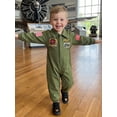 thumbnail image 4 of RUINIXCW Toddler Baby Boy Pilot Uniform Outfit Infant Baby Boys Halloween Costume Baby Flight Suit Long Sleeve Zipper Jumpsuit Romper Spring Fall Winter Clothes, 4 of 10