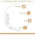 thumbnail image 4 of PinesC 30 Pack Shelf Support Peg, Clear Plastic Cabinet Shelf Pins, Self-Locking Bracket Clips for Supporting Furniture Kitchen Bookcase Closet Shelf, Fits 17/64" Diameter Hole and 5/8" Shelf, 4 of 5