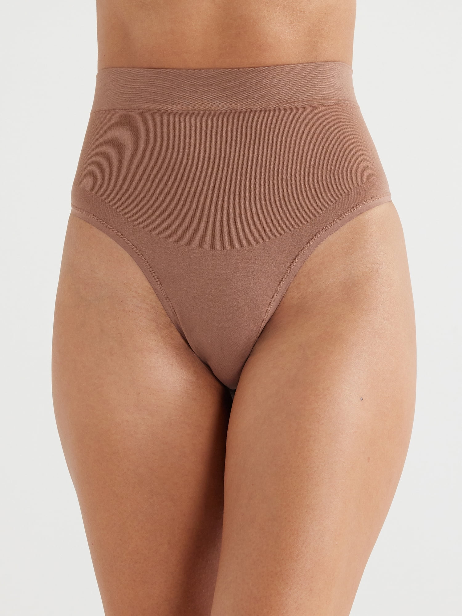 Joyspun Women's Seamless Mid-Rise Shaping Thong, Sizes S to XXXL