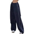 thumbnail image 4 of Cotton Parachute Cargo Pants Drawstring Elastic Waist Y2k Style Loose Trousers, 4 of 9