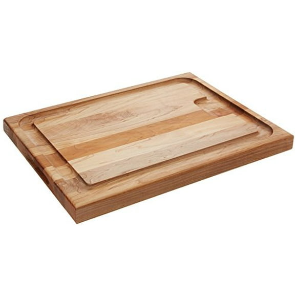 John Boos Au Jus Maple Cutting Board with Groove and Well and Hand Grips, 20 by 15-Inch