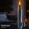 thumbnail image 3 of Matney Stainless Steel Outdoor Torches - 5 ft - Set of 4 - Decorative Garden & Yard Lights - Oil Lamp for Citronella - Fiberglass Wick & Snuffer Cap - (Barrel), 3 of 7