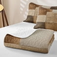 thumbnail image 4 of Homewish Vintage Checkered Quilt King,Aesthetic Geometric King Coverlet Set,Brown,3 Pieces, 4 of 7