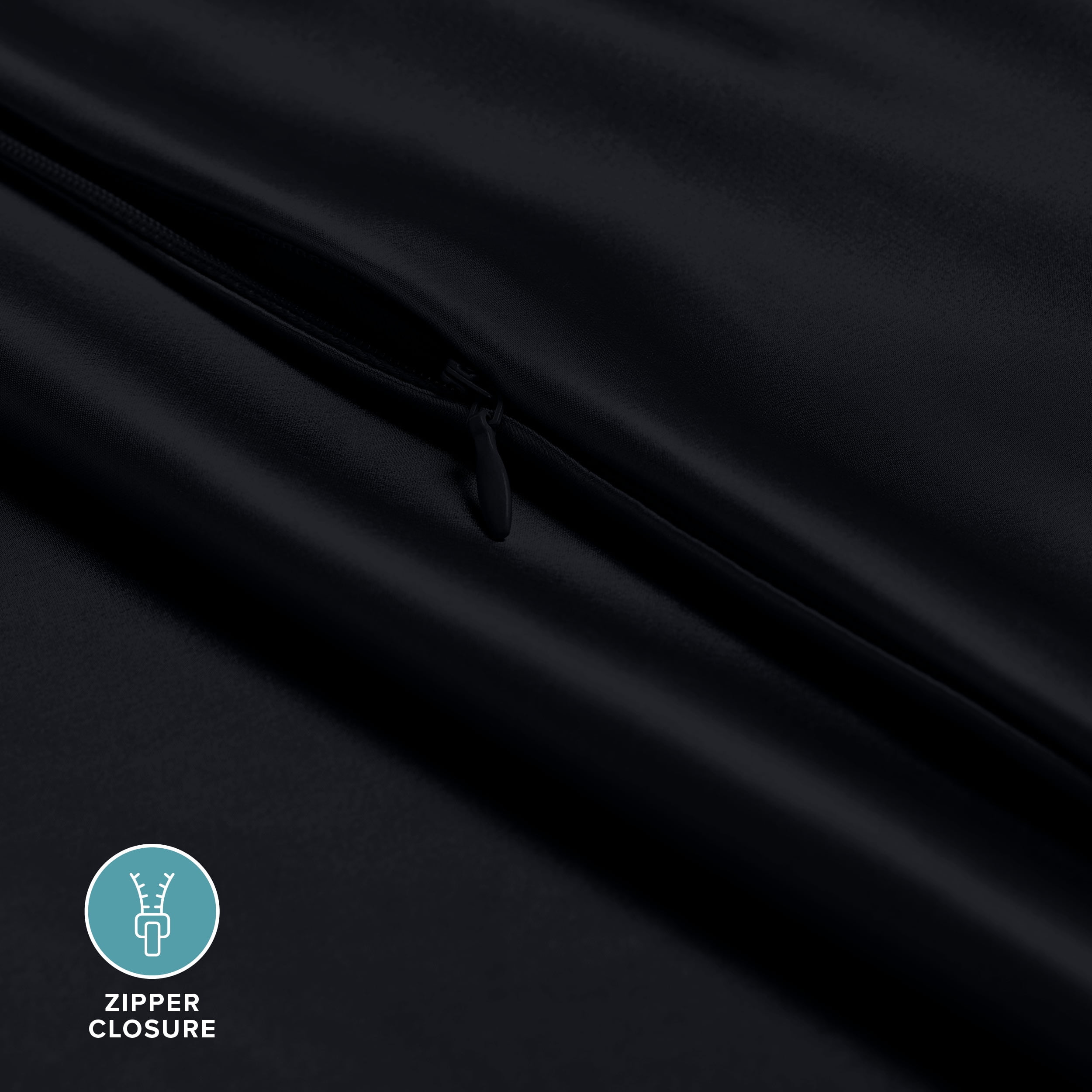 Bare Home 100% Mulberry Silk Zipper Pillowcase - Perfect for Hair and Skin - Premium 6A Grade, 19 Momme Silk - King, Black