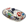 thumbnail image 2 of Encantada MC129D Handmade Pottery Butter Dish, Dots & Flowers, 2 of 3