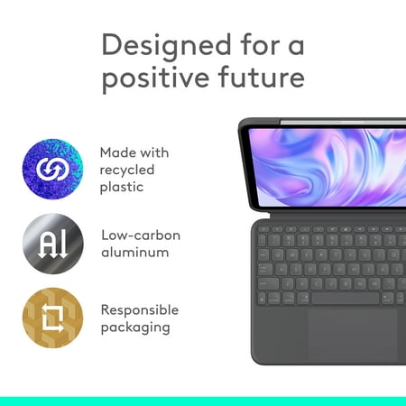 Logitech - Combo Touch for iPad Pro 11” Keyboard Case with Detachable Backlit Keyboard with Kickstand - Graphite