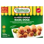 Nathan's Famous Jalapeno Cheddar Bagel Dogs, Frozen Snack, 8 oz (226g)