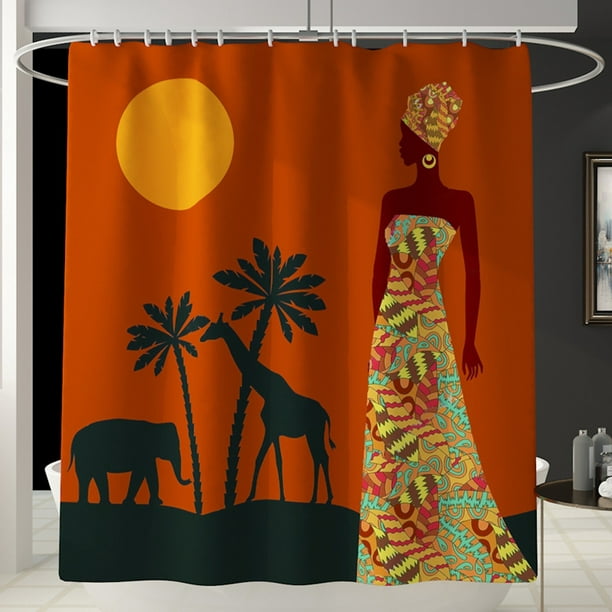 Bath Mat Shower Curtain Set, Afro Black Girl Magic Shower Curtain