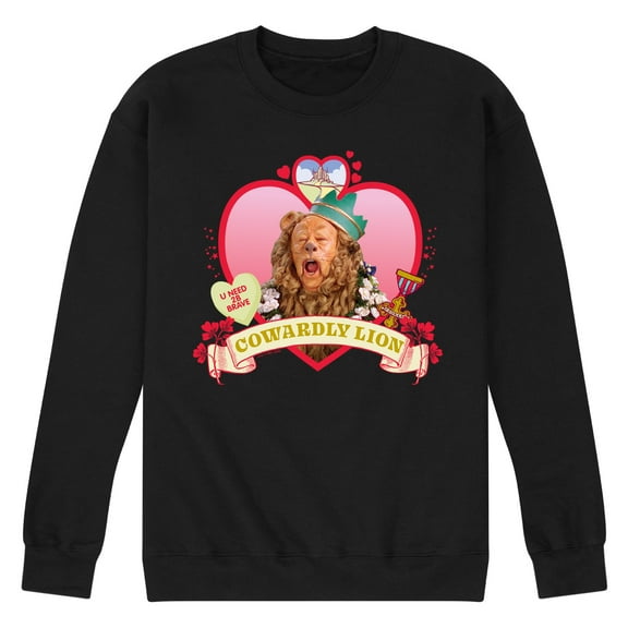 Wizard of Oz - Heart Cowardly Lion - Men's Crew Neck Fleece Pullover