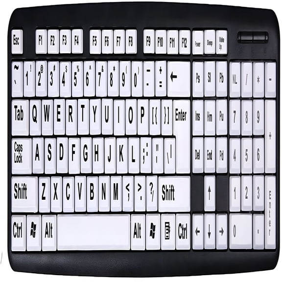 GJX Large Print Keyboard Wired Large Letter Key Keyboard USB Keyboards for Visually Impaired