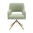 thumbnail image 3 of Mid-Century Modern Water and Stain Resistant Boucle Fabric Upholstered Swivel Accent Chair, Desert Sage, 3 of 5
