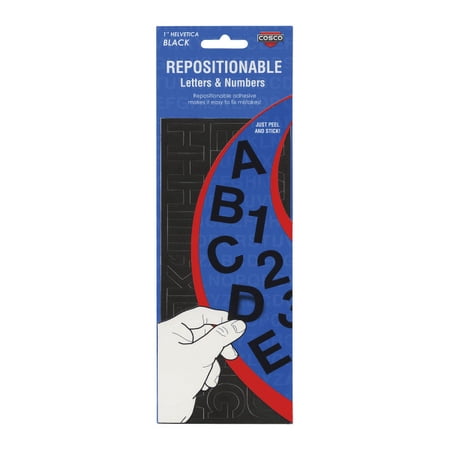 Creative Start® Self-Adhesive Repositionable Letters, Numbers and Symbols, 1", Helvetica, Black, Pack of 256