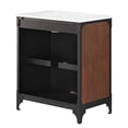 thumbnail image 4 of Sink Vanity Cabinet, White Black, Wood, Metal, Industrial Hotel Bedroom Bathroom, Modern Contemporary HB36011, 4 of 15