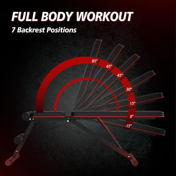 Adjustable Weight Bench for Home Gym - 880 lbs Capacity, Incline Decline Strength Training