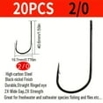 thumbnail image 6 of 10/20pcs 1/0 - 6/0 Big Game Streamer Hook Short Shank Wide Mouth Aberdeen Hook 2X Strength & Gap Saltwater Fishing Hook Sabiki Rigs Big Streamer Fly Hook, 6 of 10