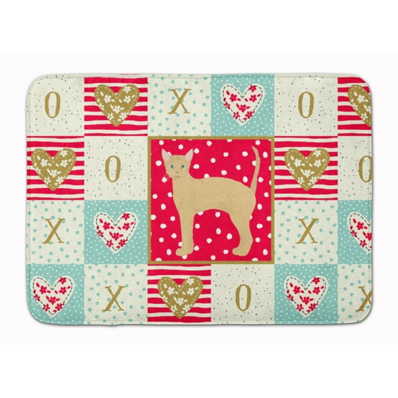 German Rex 2 Cat Love Machine Washable Memory Foam Mat Red