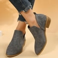 thumbnail image 2 of Women's Pointed Toe Cutout Rivet Low Heeled Boots Chelsea Boots, 2 of 5
