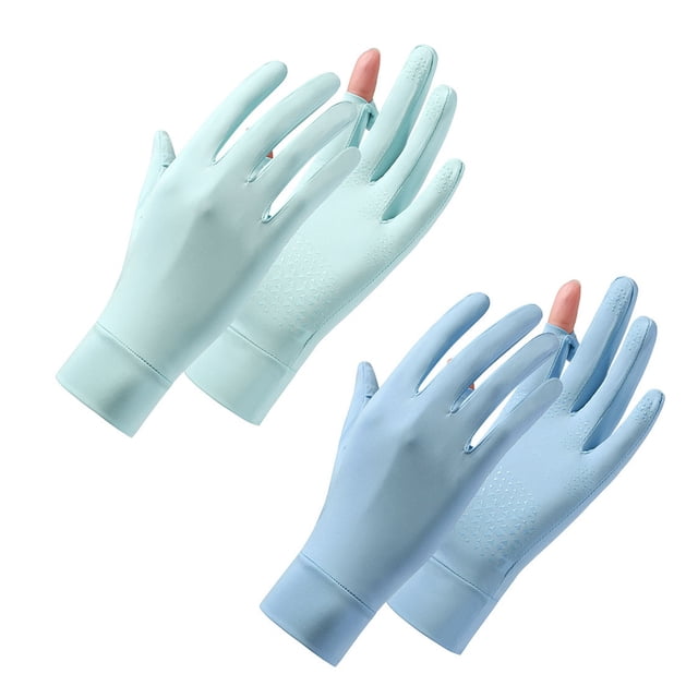 2 pares de guantes de protección solar para mujer, para montar al aire libre en verano, antideslizantes, transpirables, pueden ser sin dedos562