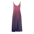 thumbnail image 4 of SMihono Women Summer Spaghetti Strap Maxi Dress V Neck Gradient Color Loose Long Dresses Beach Party Sundress Oversized Robe Femme Purple 10, 4 of 4