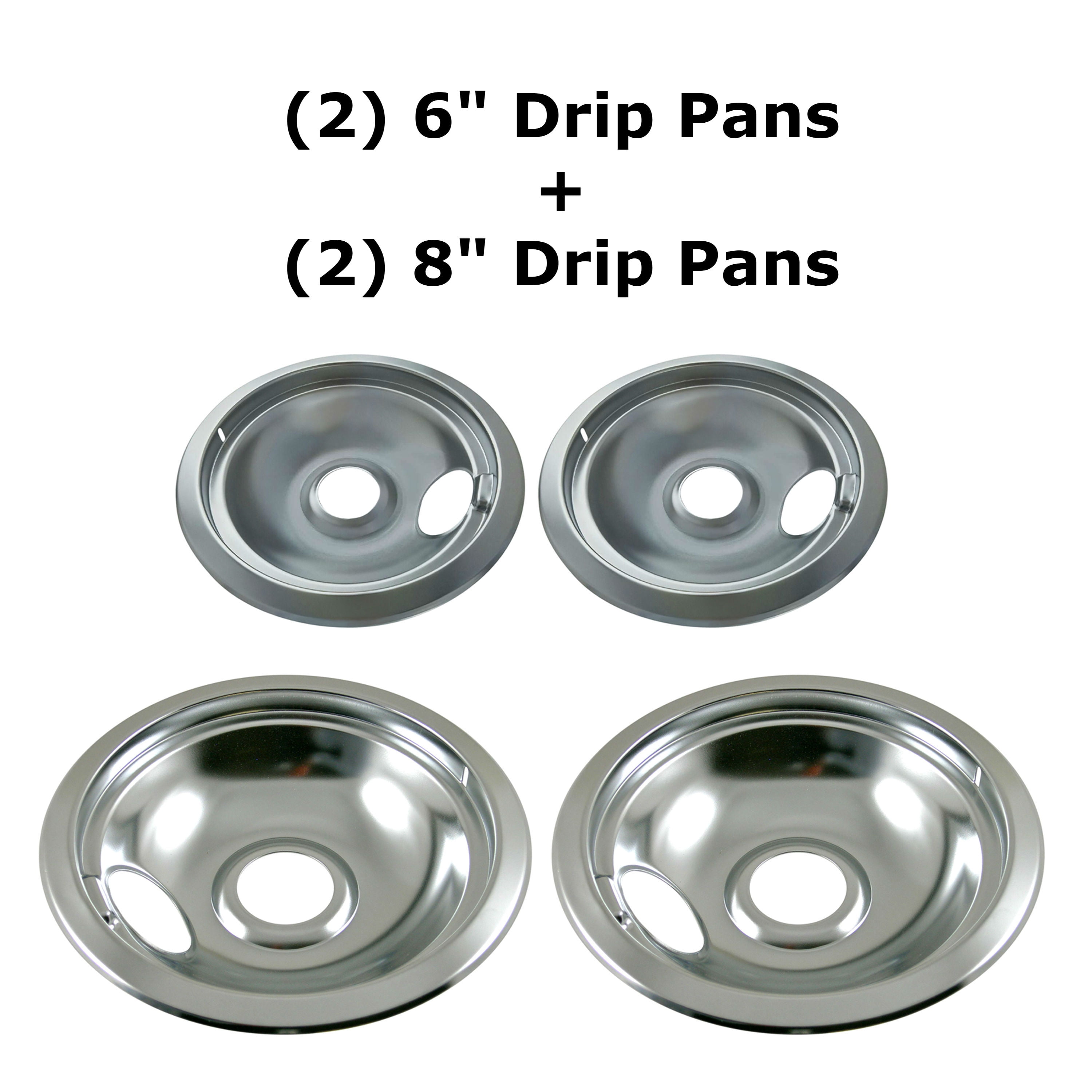 2 Pack Frigidaire Cooktop 6" Chrome Drip Bowl 5304432494 A316221101 318067046 