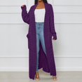 thumbnail image 2 of Vedolay Womens Cardigan Sweaters Lightweight Open-Front Cardigan Solid Color Sweaters for Women Purple,L, 2 of 5