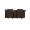 thumbnail image 5 of Aukfa Double Recliner Loveseat Sofa, Overstuffed Loveseat with Cupholder for Living Room, Brown, 5 of 10