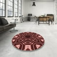 thumbnail image 3 of Ahgly Company Indoor Round Patterned Cherry Red Area Rugs, 7' Round, 3 of 6