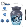thumbnail image 2 of Penguins Little Cremation Urns For Ashes Adult Female Mother, Small Urns For Human Ashes Keepsake For Man, Miniature Urn For Mother And Father, Blue Mini Urn For Burial In Ground, 3 Inch, 2 of 7