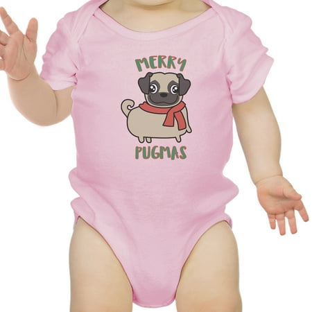 

Merry Pugmas Pug Baby Bodysuit Funny Christmas Baby Clothing Gifts