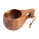 thumbnail image 1 of Taza de madera de estilo nórdico para té, café, leche o vino. Hecha a mano y decorativa. Patrón Marrón Oscuro, 1 of 9