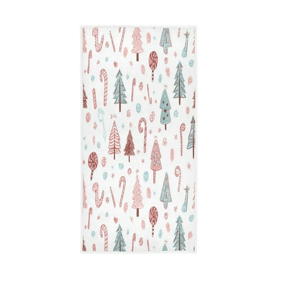 Towel 30x15 Inch Face Towel Hand Towel Bath Towels Hand Bath Towels Single-Sided Printed Towels, Lightweight, Breathable and Absorbent Pink Christmas Tree Cute
