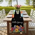 thumbnail image 4 of Table Runners 90 Inches Long Dress Scarves, Spring Flowers Farmhouse Coffee/Dining/Kitchen Table Runner for Living Room, Watercolor Country Colorful Floral Black 13x90 Inch, 4 of 9
