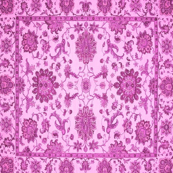 Ahgly Company Indoor Square Oriental Pink Modern Area Rugs, 4' Square