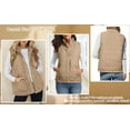 thumbnail image 5 of Crunowin Women Lightweight Quilted Vest, Stand Collar Sleeveless Jackets Fall Winter 2025 Button Zip Up Outwear Army Green L, 5 of 11