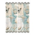 thumbnail image 2 of nqOlkjepod Outdoor Curtains for Patio Waterproof, Coastal Outdoor Privacy Panels Grommet, Butterfly Summer Beach Nautical Conch Starfish Blackout Outside Curtains for Porch/Cabana 54"x84", 2 Panels, 2 of 8
