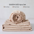thumbnail image 5 of MR&HM Bedding Queen Sheet Set 4 Pcs, Super Soft Brushed Microfiber Queen Sheets, Cozy Bed Sheets for All Seasons (Queen Size, Beige), 5 of 9