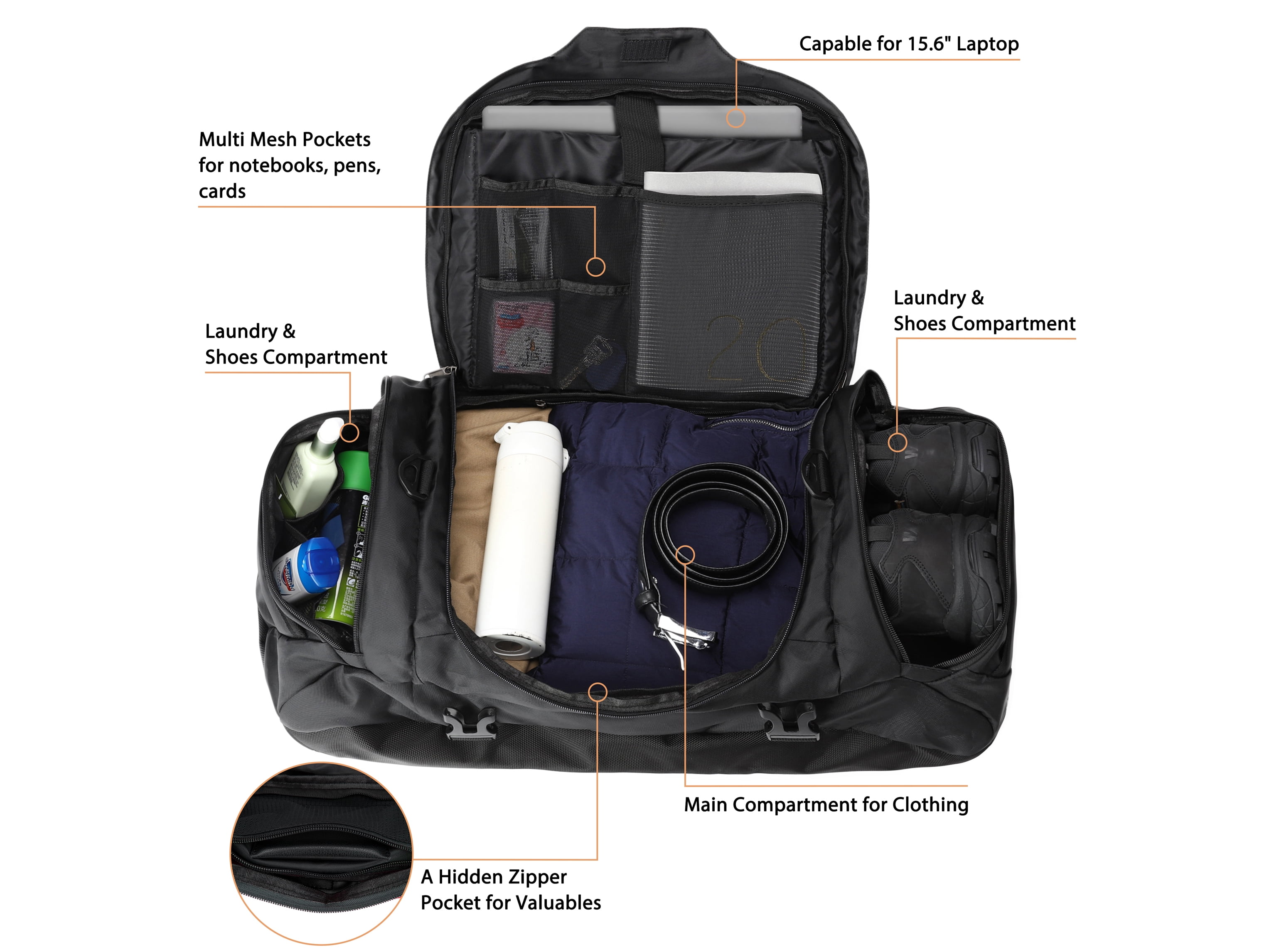 Buy Ubon 65L Heavy Duty Duffle Bag Gym Sport Bags with Convertible