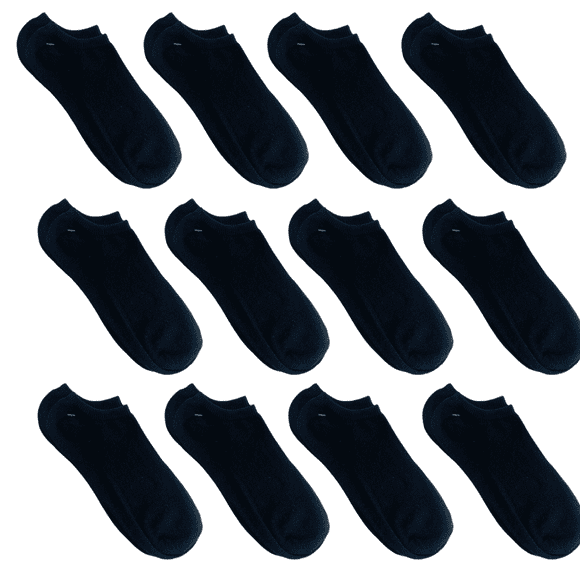 12 pares de calcetines tin negros algodón ANVAR