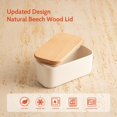 thumbnail image 4 of White Small Porcelain Butter Dish With Lid, Countertop Airtight Butter Keeper, 4 of 6