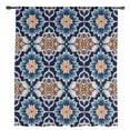 thumbnail image 2 of Orange Blue Semi Sheer Curtains Drapes for Living Room, Bedroom, French Doors Window 72 Inches Long, Morocco Boho Abstract Floral Ethnic Tribal Rod Pocket Chiffon Curtain Drapery Voile Drape Panel, 2 of 6