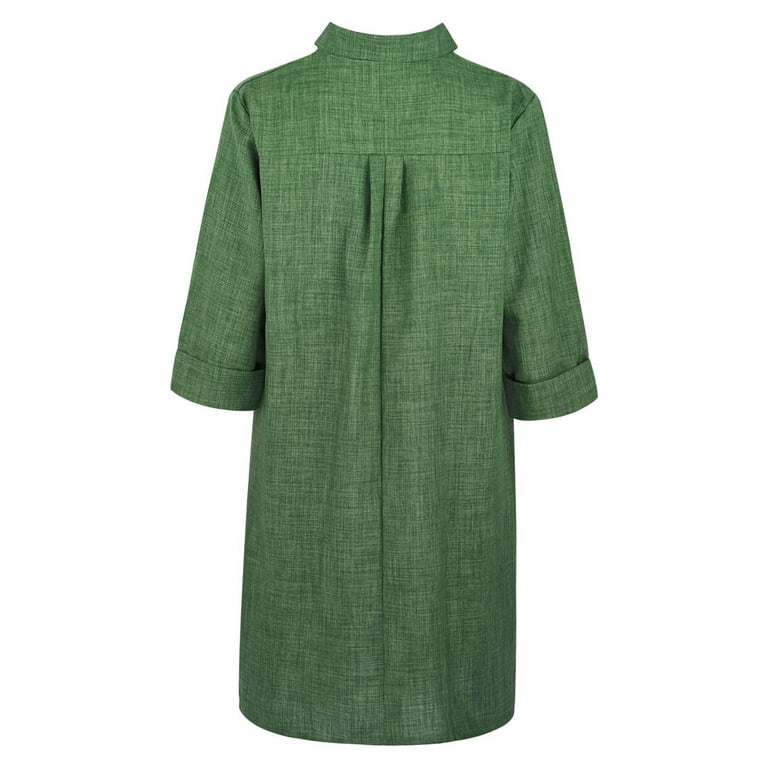 ladies summer house dresses Timegard House Dresses for Women with Pockets Cap Sleeve Crewneck Casual Solid Color Dresses Summer, Women's, Size: XL, Brown