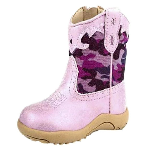 Roper - Roper Western Boots Girls Glitter Camo Zipper Pink 09-016-1901 ...