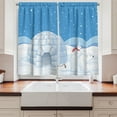 thumbnail image 2 of Ambesonne Polar Bear Kitchen Curtains, Mom Igloo, 55"x45", Pale Blue White, 2 of 3