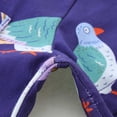 thumbnail image 4 of Robes Petites Filles Tout-Petits Enfants Filles Robe d'Été Imprimé Oiseau Dessin Animé Coton Manches Courtes Robe Décontractée Enfants Robes Bleu 5 Ans-6 Ans, 4 of 6